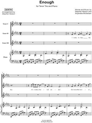 Enough - Tenor Trio & Piano