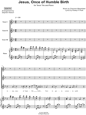 Jesus, Once of Humble Birth - Tenor Trio & Piano