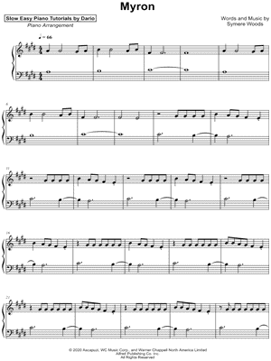 Myron [Slow Easy Piano Tutorial]