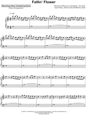 Fallin' Flower [Slow Easy Piano Tutorial]