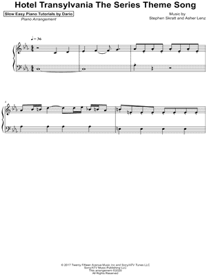Hotel Transylvania: The Series Theme Song [Slow Easy Piano Tutorial]
