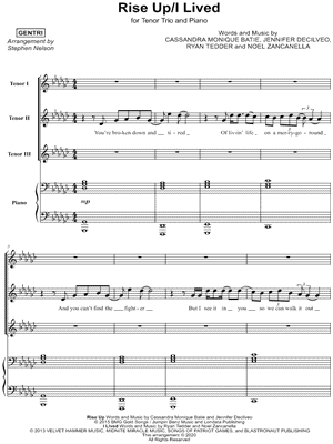 Rise Up / I Lived - Tenor Trio & Piano