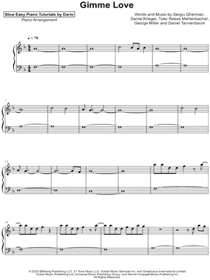 Gimme Love [Slow Easy Piano Tutorial]