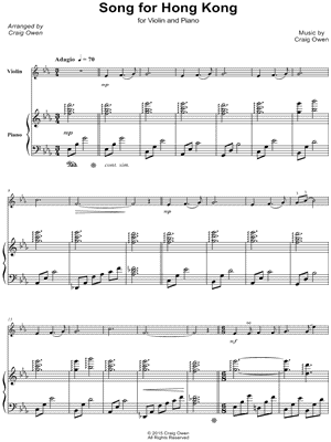 Song for Hong Kong - Violin & Piano