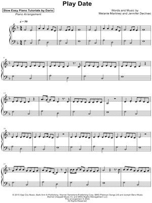 Play Date [Slow Easy Piano Tutorial]