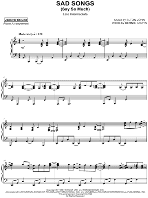 Sad Songs (Say So Much) [late intermediate]