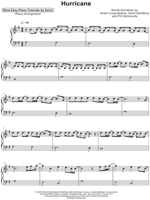 Hurricane [Slow Easy Piano Tutorial]