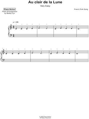 Au clair de la Lune [very easy]