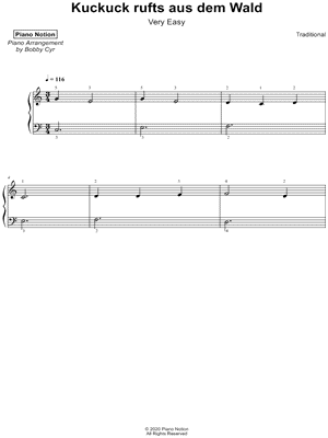 Kuckuck rufts aus dem Wald [very easy]