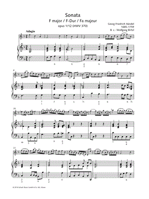 Violin Sonata in F Major, HWV 370 - Violin & Piano