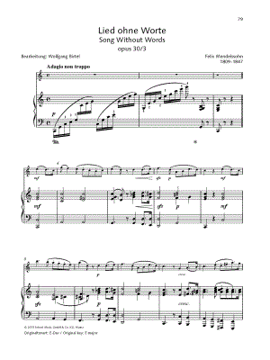 Songs without Words: Opus 30, No. 3 - Violin & Piano