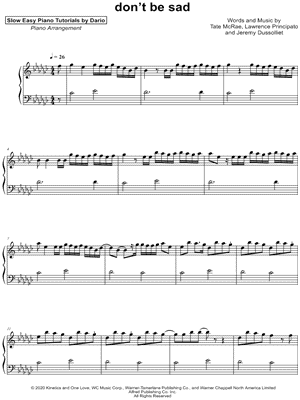 don't be sad [Slow Easy Piano Tutorial]