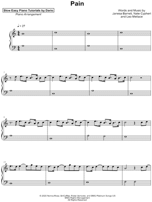 Pain [Slow Easy Piano Tutorial]