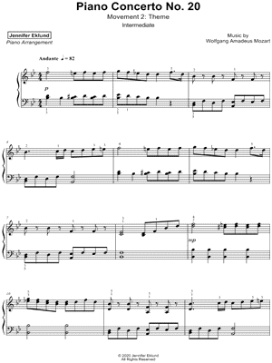 Piano Concerto No. 20 in D Minor, K. 466: II. Romance [intermediate]