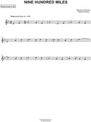 Nine Hundred Miles - Bb Instrument