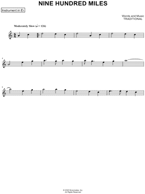 Nine Hundred Miles - Eb Instrument