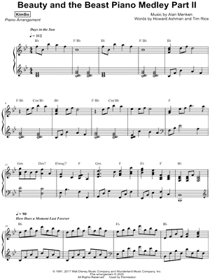Beauty and the Beast Piano Medley Part II