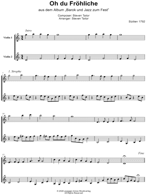 Oh, How Joyfully - Violin Duet