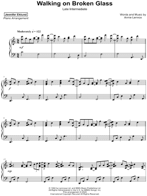 Walking on Broken Glass [late intermediate]