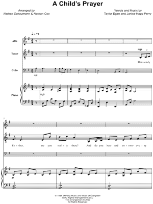 A Child's Prayer - Vocal Duet, Cello & Piano