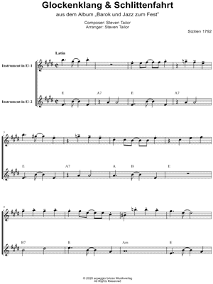 Glockenklang & Schlittenfahrt - Eb Instrument Duet