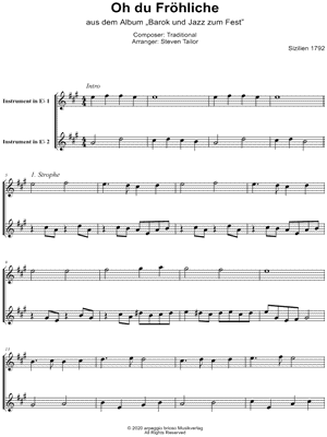 Oh, How Joyfully - Eb Instrument Duet