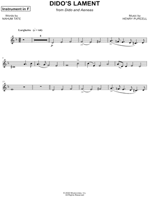 Dido's Lament - F Instrument