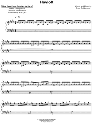 Hayloft [Slow Easy Piano Tutorial]
