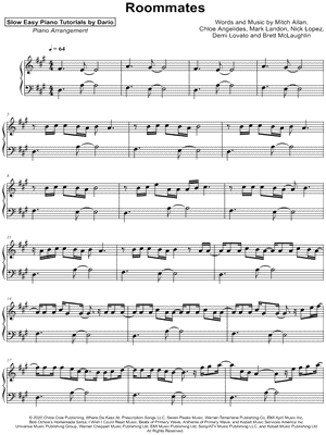 Roommates [Slow Easy Piano Tutorial]