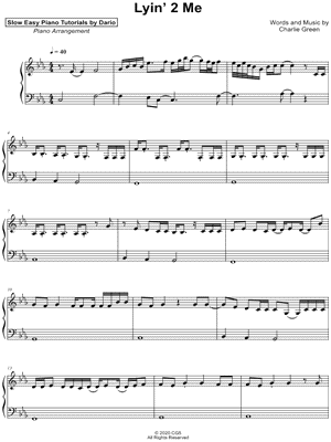 Lyin' 2 Me [Slow Easy Piano Tutorial]
