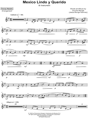 México Lindo y Querido - Bb Instrument