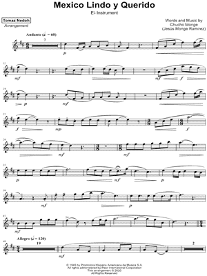 México Lindo y Querido - Eb Instrument