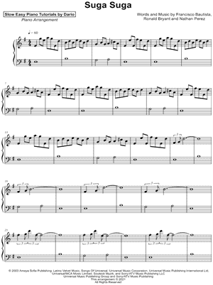 Suga Suga [Slow Easy Piano Tutorial]