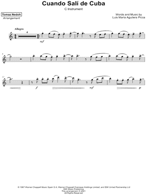 Cuando Salí de Cuba - C Instrument