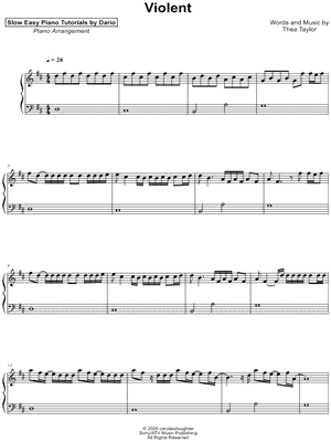 Violent [Slow Easy Piano Tutorial]