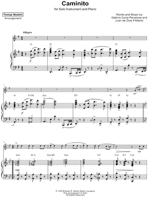 Caminito - Piano Accompaniment