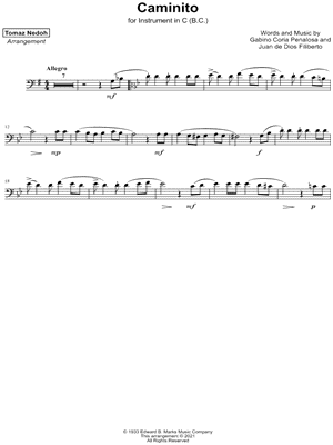 Caminito - Bass Clef Instrument