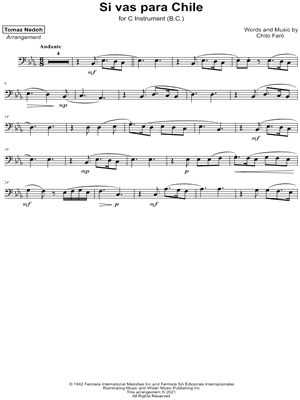 Si vas para Chile - Bass Clef Instrument