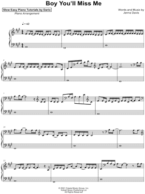 Boy You'll Miss Me [Slow Easy Piano Tutorial]