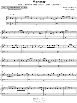 Monster [Slow Easy Piano Tutorial]