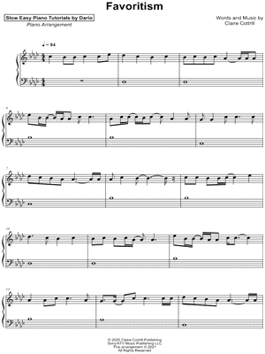 Favoritism [Slow Easy Piano Tutorial]