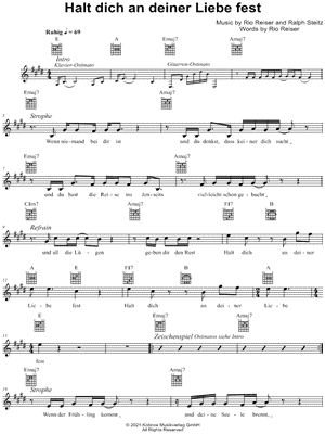 Halt dich an deiner Liebe fest