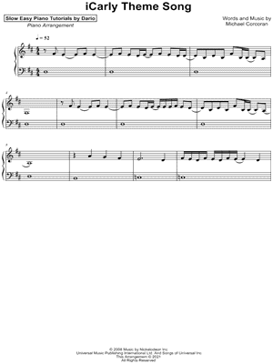 iCarly Theme Song [Slow Easy Piano Tutorial]