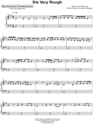 Die Very Rough [Slow Easy Piano Tutorial]