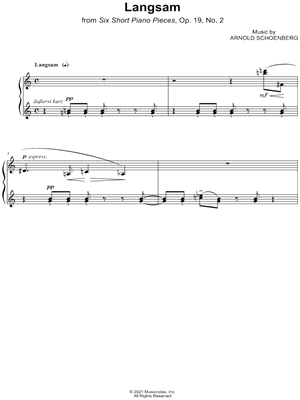 Six Short Piano Pieces, Op. 19: 2. Langsam