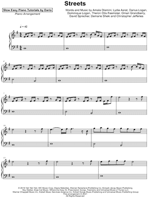 Streets [Slow Easy Piano Tutorial]