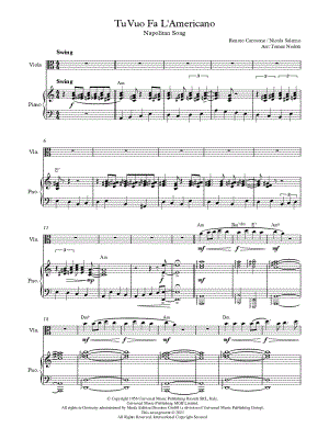 Tu Vuo' Fa' L'Americano - Viola & Piano
