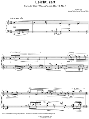 Six Short Piano Pieces, Op. 19: 1. Leicht, zart