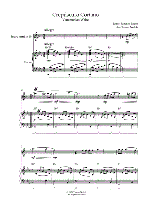 Crepúsculo Coriano - Bb Instrument & Piano