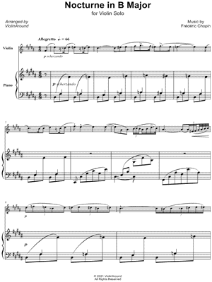 Nocturne in B Major - Violin & Piano